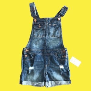 Lucky Brand Ada Wash Cuffed Hem Girls' Shortalls 6